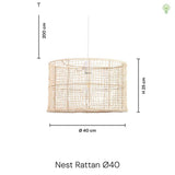 Nest Rattan Taklampa Ø40