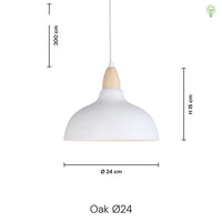 Oak Taklampa Ø24 Klar Mässing-Lampconcept.se