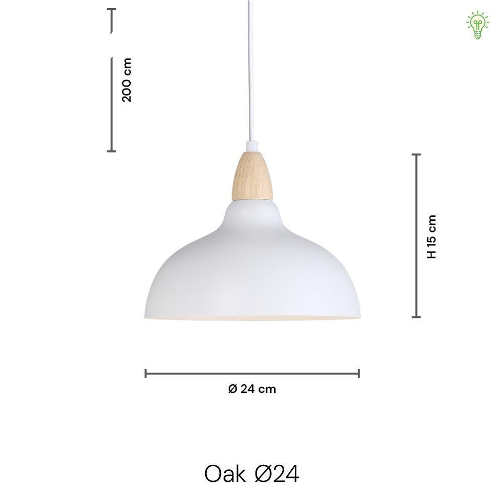 Oak Taklampa Ø24 Ljust Trä