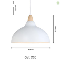 Oak Taklampa Ø35 Mörkt Trä