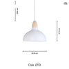 Oak Taklampa Ø19 Petroleum