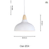 Oak Taklampa Ø24 Röd