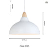 Oak Taklampa Ø35 Mustard