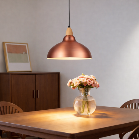 Oak Taklampa Ø35 Borstad Koppar-Lampconcept.se