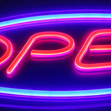 Open Neon Vägglampa Blå/Röd