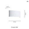 Ortelo 6W 17cm Vägglampa Utomhus Vit
