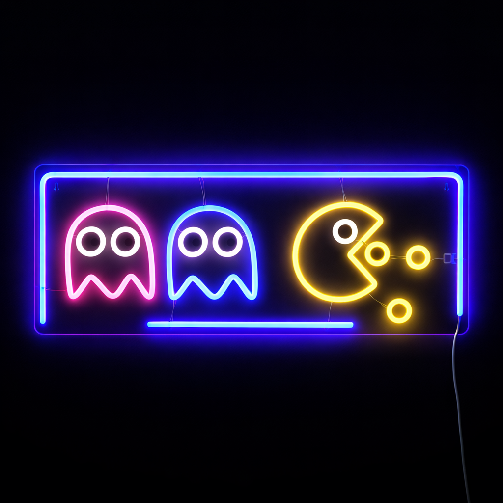 Pacman Neon Vägglampa