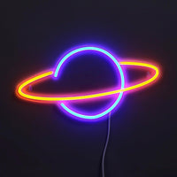 Saturn Neon Vägglampa Blå/Orange