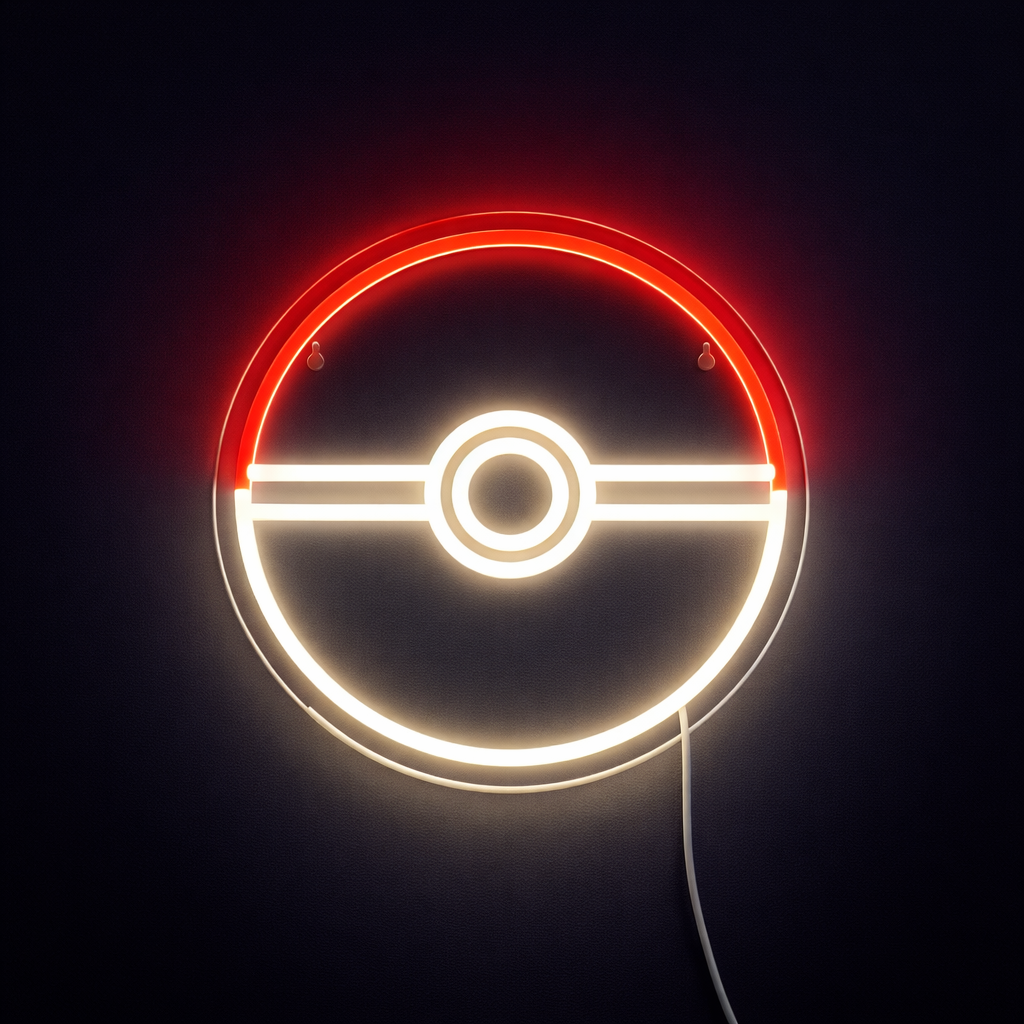 Pokéball Neon Vägglampa