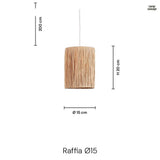 Raffia Taklampa Ø15