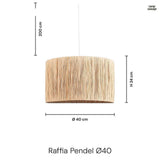 Raffia Taklampa Ø40