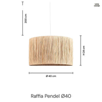 Raffia Taklampa Ø40