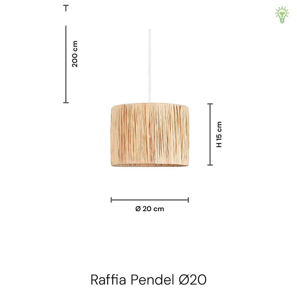 Raffia Taklampa Ø20