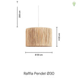 Raffia Taklampa Ø30