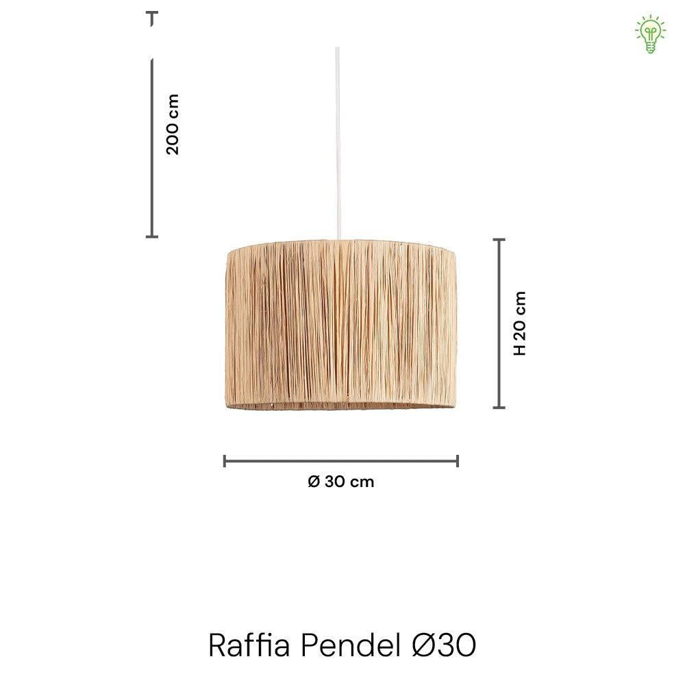 Raffia Taklampa Ø30