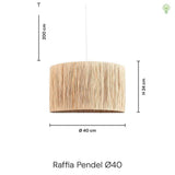 Raffia Taklampa Ø40