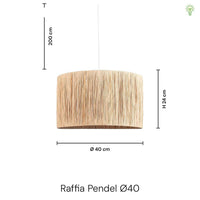 Raffia Taklampa Ø40