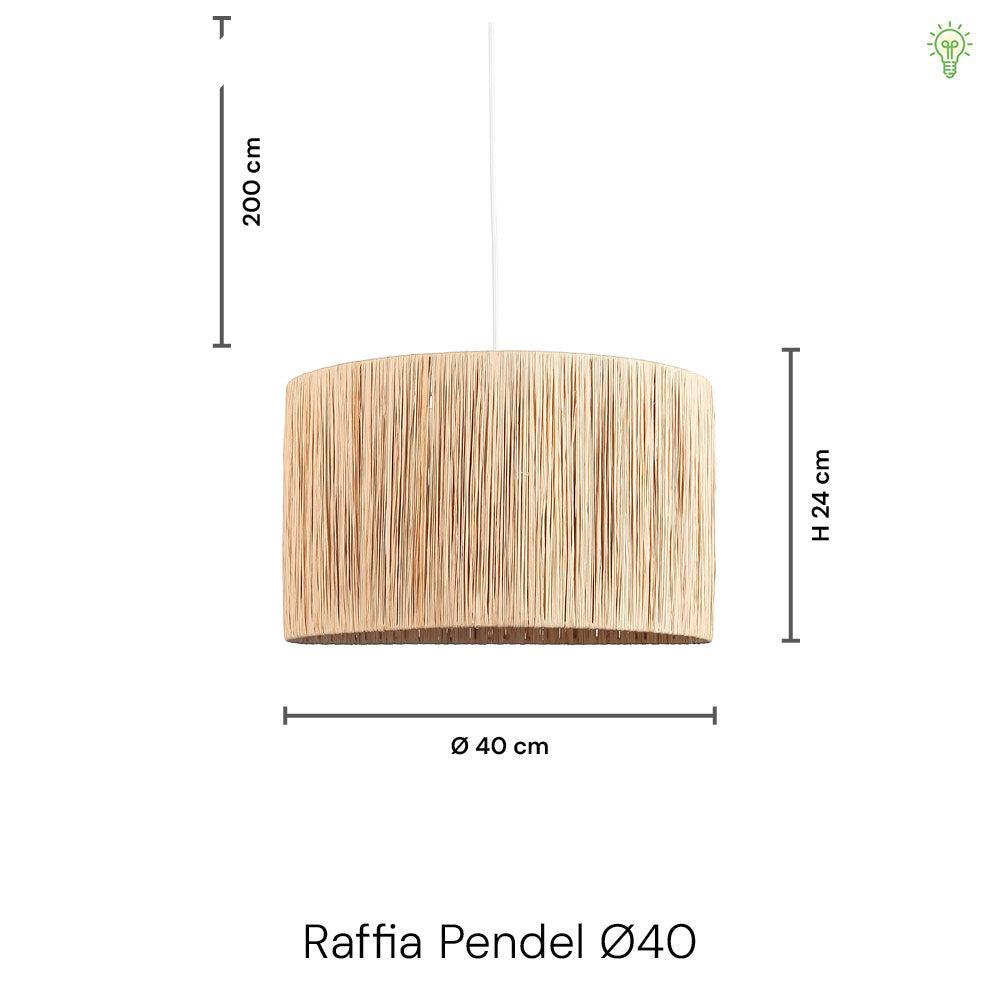 Raffia Taklampa Ø40