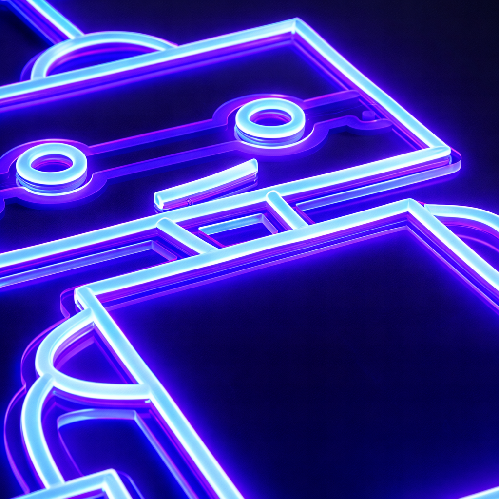 Robot Neon Vägglampa Blå
