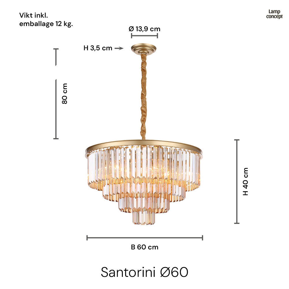 Santorini Ljuskrona Ø60 Amber