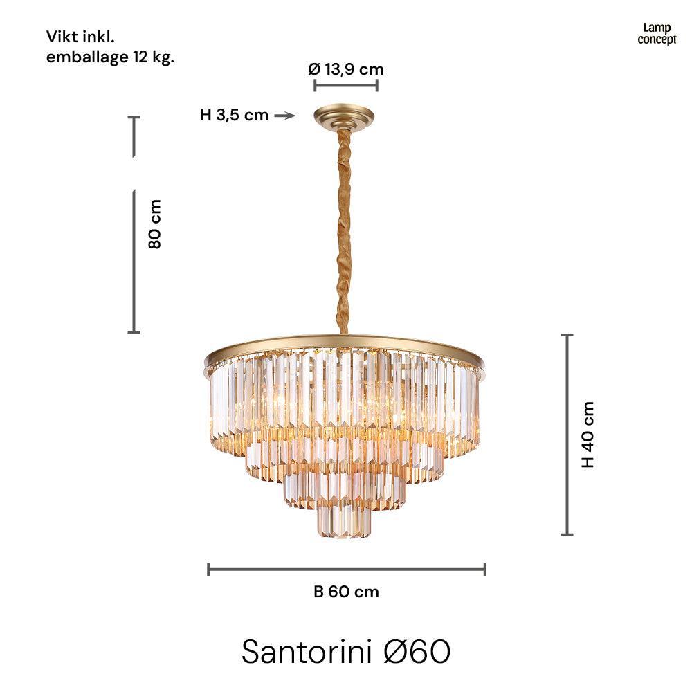 Santorini Ljuskrona Ø60 Amber