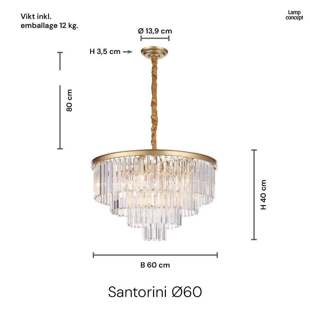 Santorini Ljuskrona Ø60 Klar