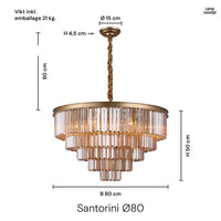 Santorini Ljuskrona Ø80 Amber