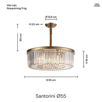 Santorini Ljuskrona Ø55 Klar