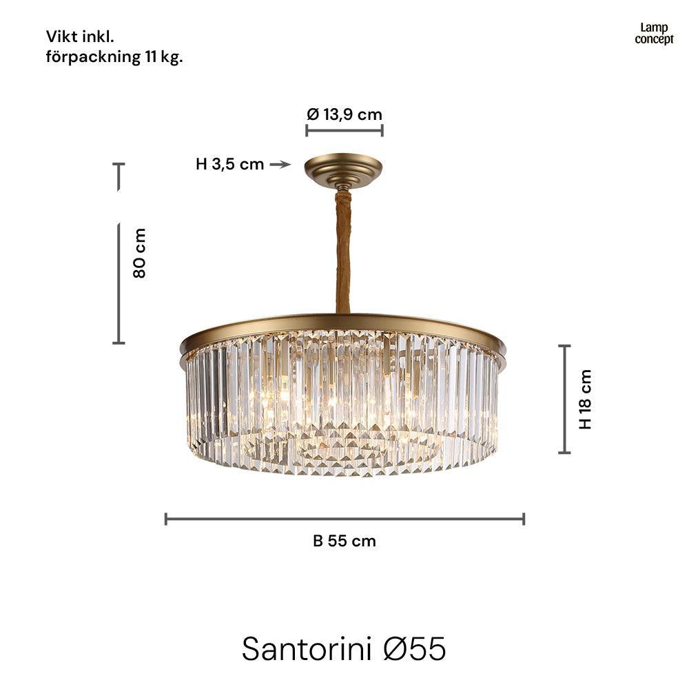 Santorini Ljuskrona Ø55 Klar