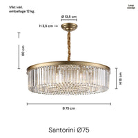 Santorini Ljuskrona Ø75 Klar