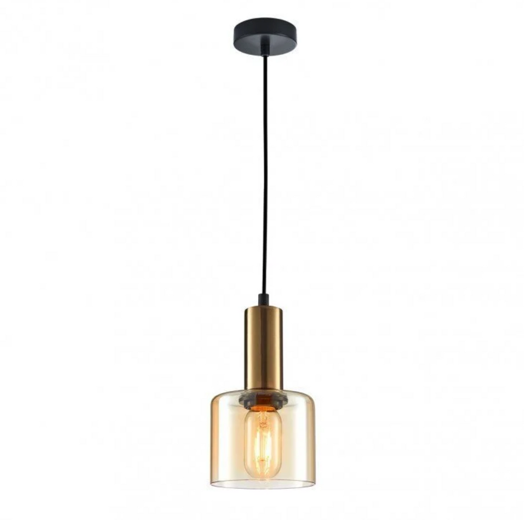 Santia Taklampa Mässing/Amber-Lampconcept.se