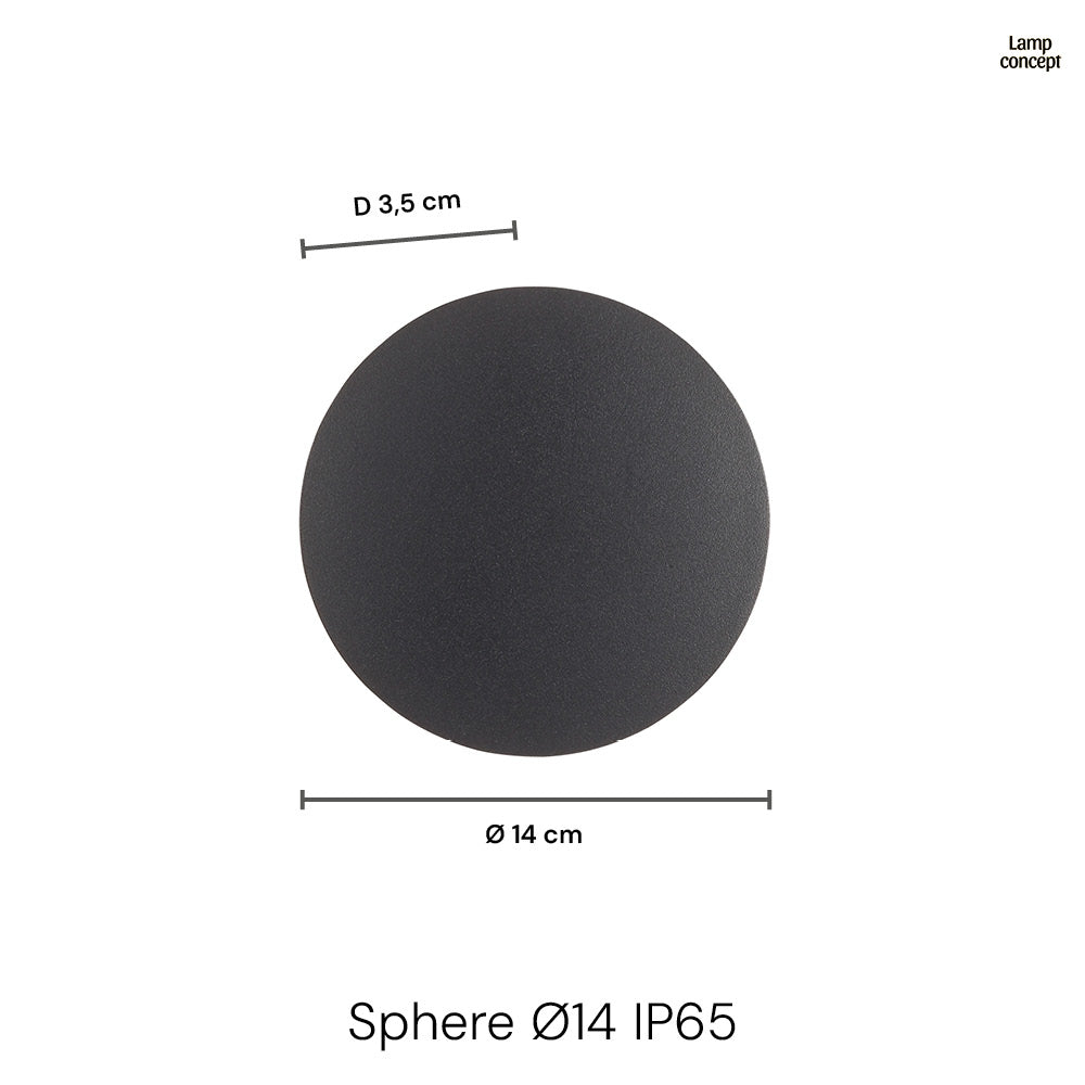 Sphere LED Ø14 IP54 Vägglampa-Lampconcept.se