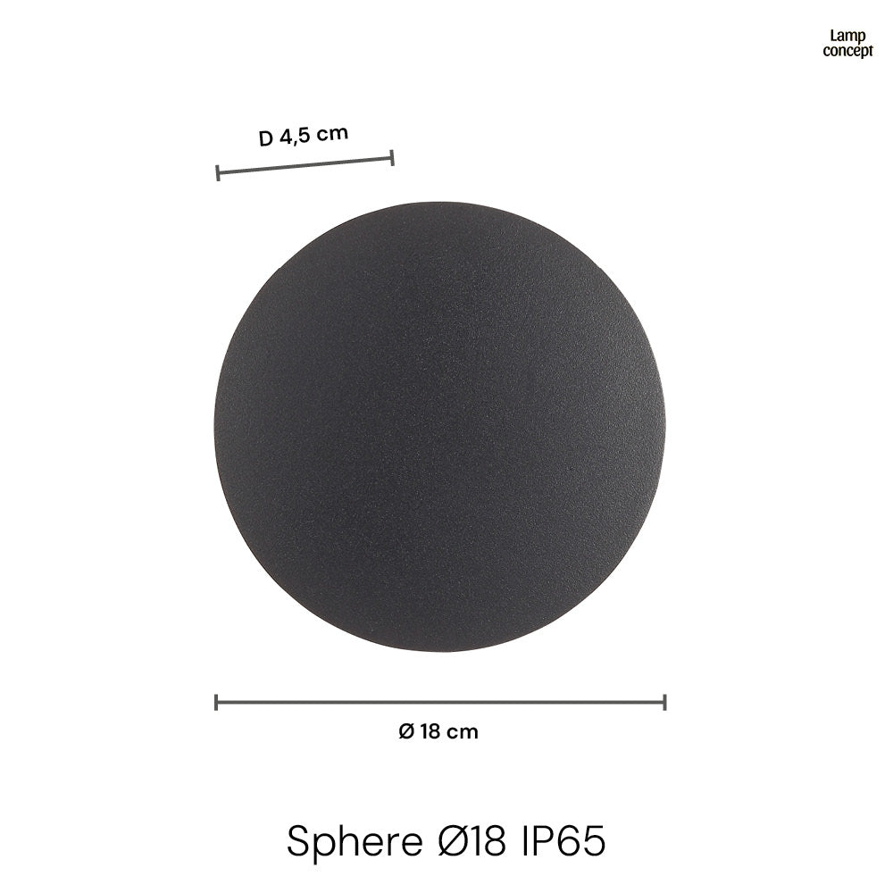 Sphere LED Ø18 IP54 Vägglampa-Lampconcept.se
