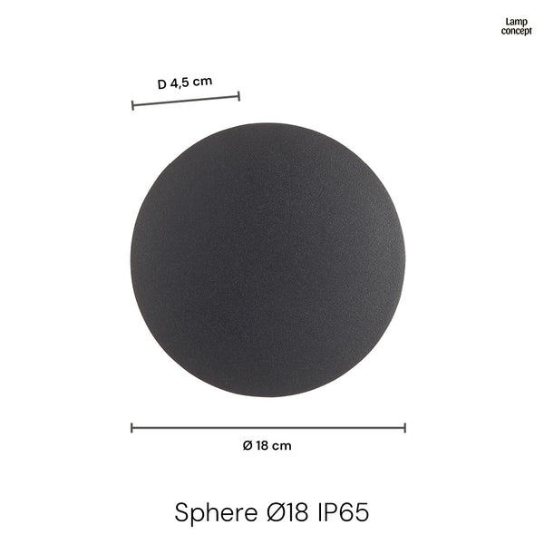 Sphere LED Ø18 IP65 Vägglampa