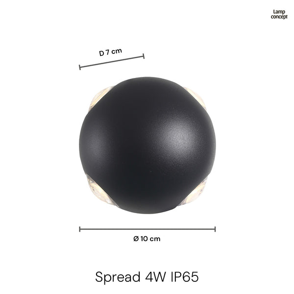 Spread 4W IP65 Vägglampa Utomhus