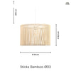 Sticks Bamboo Taklampa Ø33