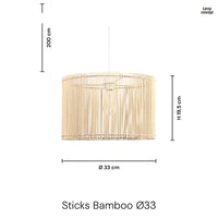 Sticks Bamboo Taklampa Ø33