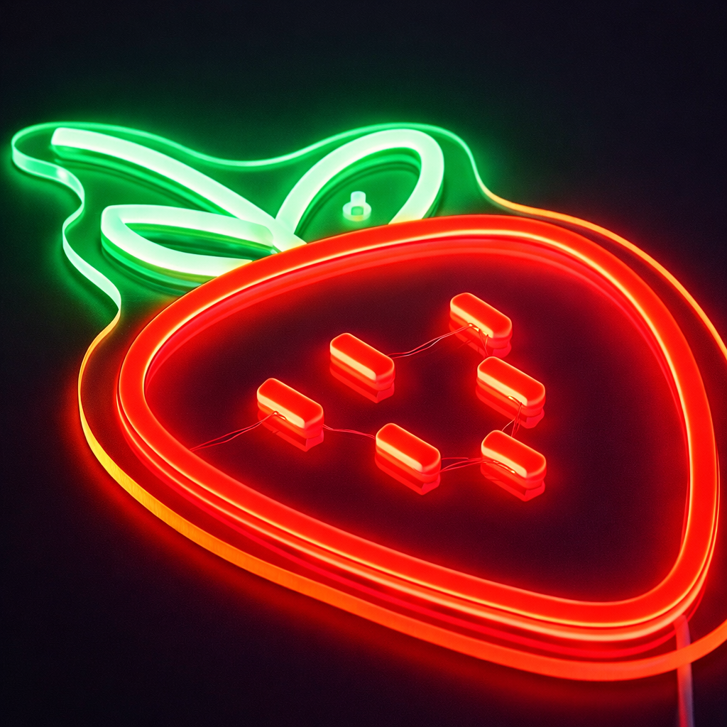 Strawberry Neonskylt