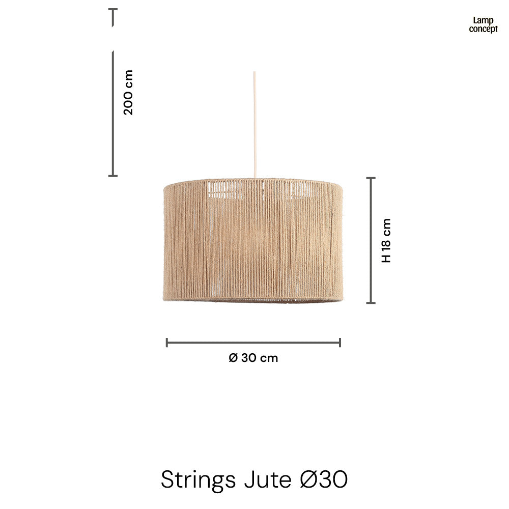 Strings Jute Taklampa Ø30