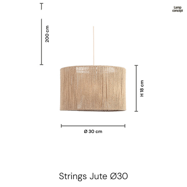 Strings Jute Taklampa Ø30
