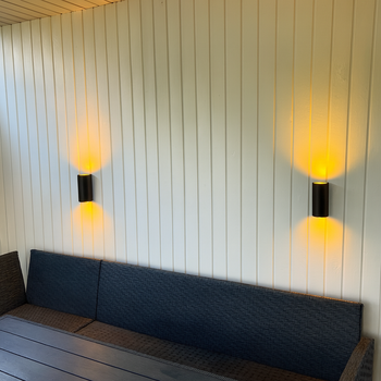 Oblong/Round Vägglampa Utomhus Svart