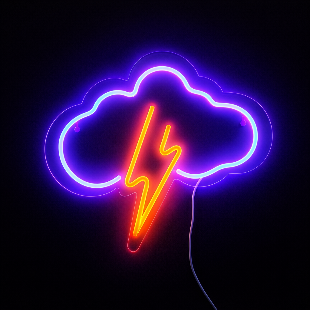 Thunder Cloud Neon Vägglampa