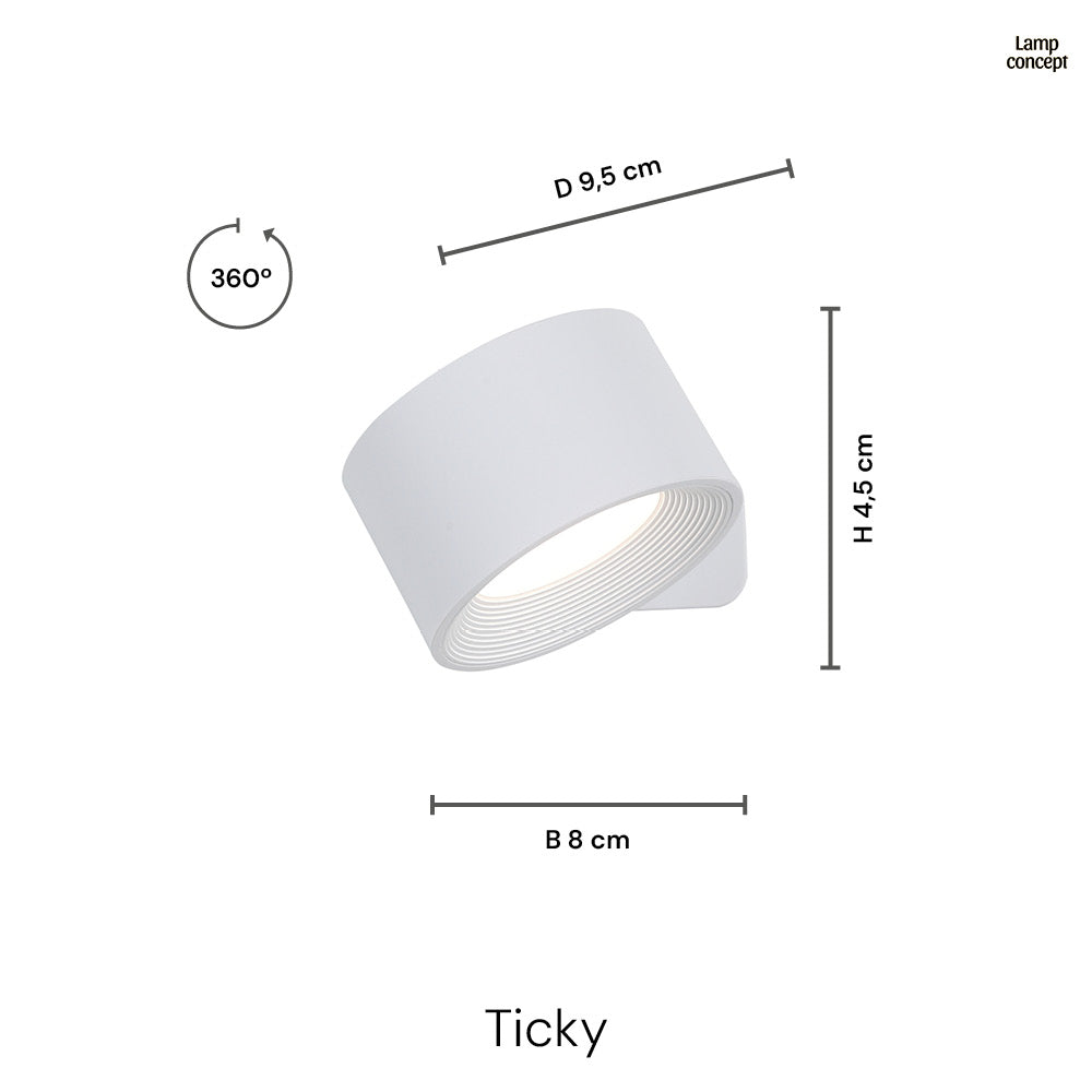 Ticky Magnetisk Vägglampa Svart