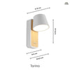 Torino Vägglampa Svart/Trälook
