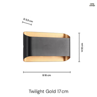 Twilight Gold 6W Vägglampa Svart-Lampconcept.se
