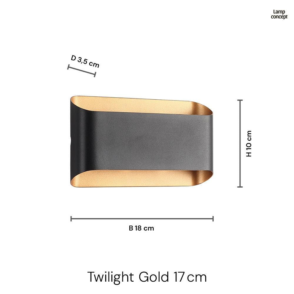 Twilight Gold 6W Vägglampa Svart-Lampconcept.se