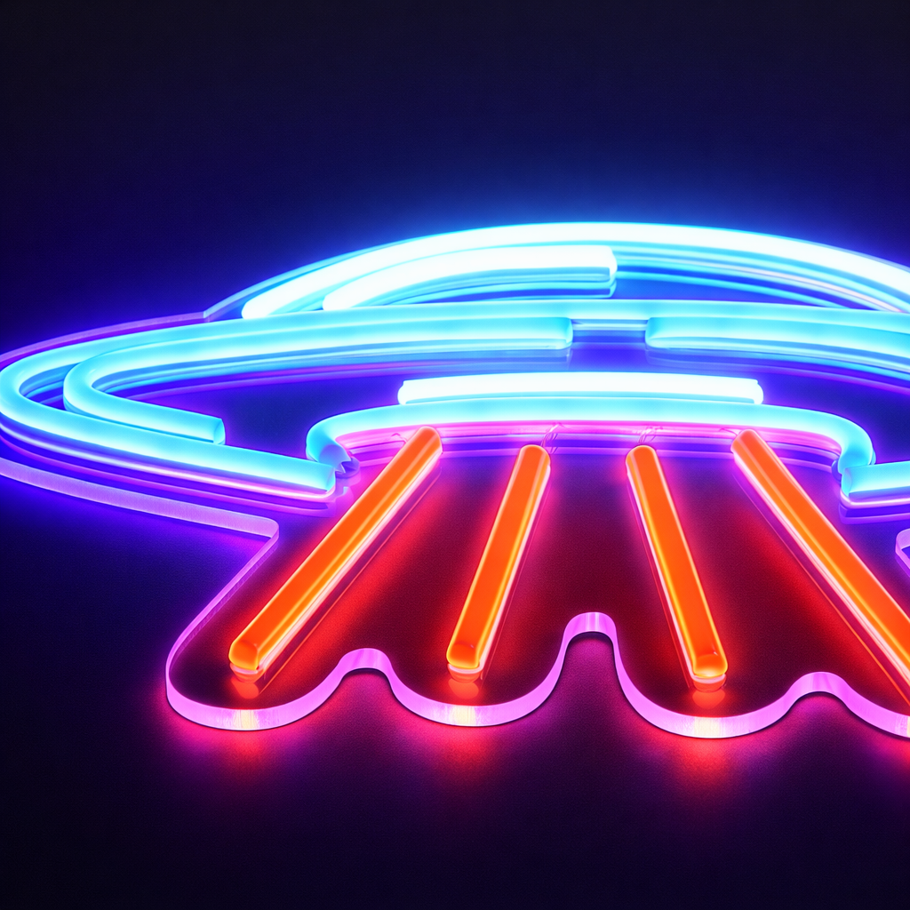 UFO Neon Vägglampa