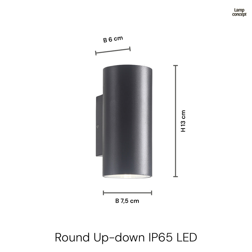 Round Up-Down Vägglampa Utomhus IP65
