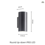 Round Up-Down Vägglampa Utomhus IP65