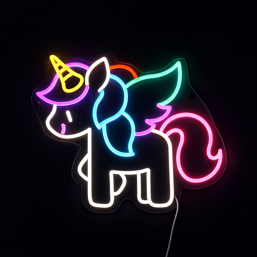 Unicorn Baby Neon Vägglampa